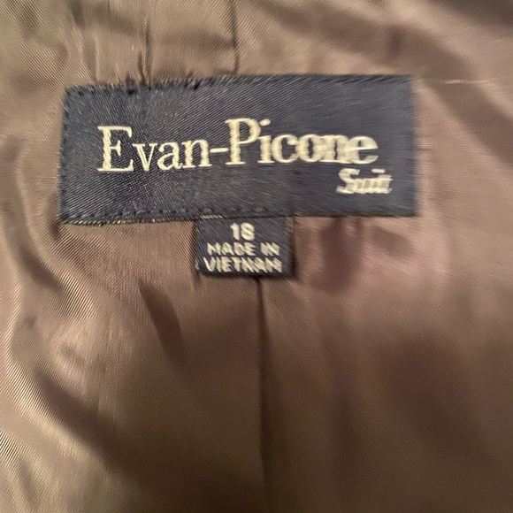 Evan-Picone suit jacket black and aqua blue size 18 - Picture 6 of 7